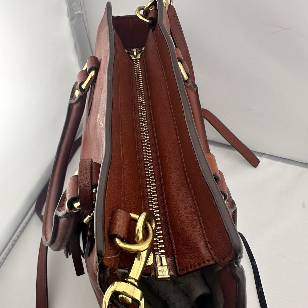 Coach Legacy Mini Tanner Satchel Cognac Shoulder Bag Tassel Classic Office - Picture 9 of 11